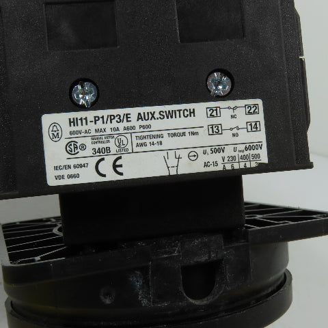Moeller P3-63 63A 3-Pole Manual Motor Controller Disconnect Switch 690V