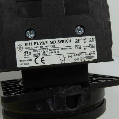 Moeller P3-63 63A 3-Pole Manual Motor Controller Disconnect Switch 690V