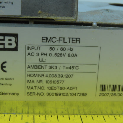 KEB 10594106 10F5CBB-YM00 AC Variable Frequency Drive w/EMC Filter 305-500V