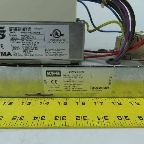 KEB 10594102 09F5CBB-YM00 AC Variable Frequency Drive 3Ph 305-500V w/ EMC Filter