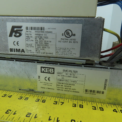 KEB 14F5CBD-YM00 7.5kW AC Variable Frequency Drive w/ EMC Filter 3Ph 500V