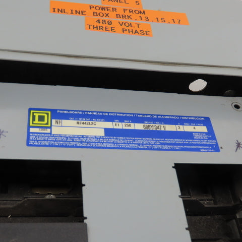 Square D NF442L2C 250A Panelboard Enclosure 600Y/347V 3Ph 4W w/ 200A Main