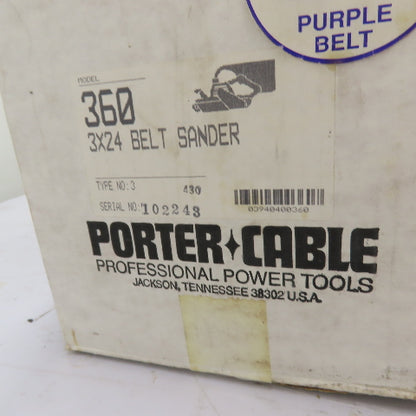 Porter-Cable 360 3x24" Belt Sander 110V 1Ph w/Dust Bag