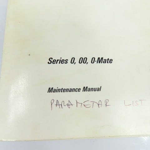 GE Fanuc GFZ-61395E/03 Series 0, 00, 0-Mate CNC Maintenance Manual