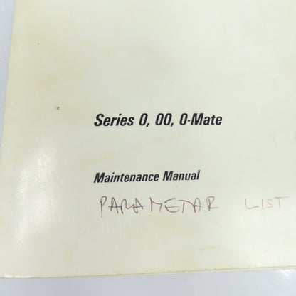 GE Fanuc GFZ-61395E/03 Series 0, 00, 0-Mate CNC Maintenance Manual