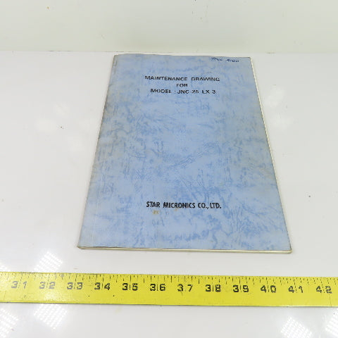 Star Micronics JNC-25 LX-3 CNC Lathe Maintenance Drawing Manual