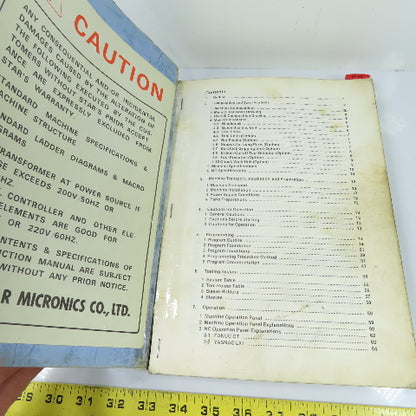 Star Micronics JNC-25 Swiss-Type Automatic Lathe Instruction Manual/Parts List