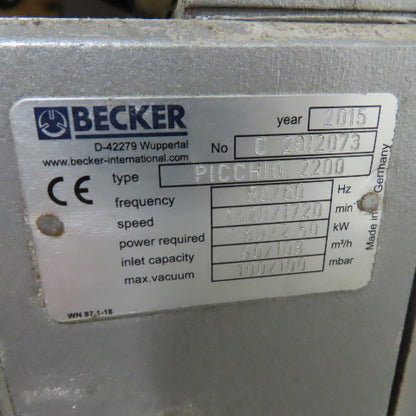 Vaculex Vacuum Lifter Hose Unit w/ Becker Picchio 2200 Pump 230/460V 3ph