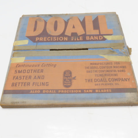 DoALL Vintage NOS Precision File Band Flat Bastard 1/4" Wide 75" Length