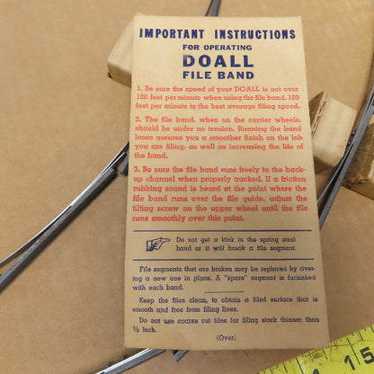 DoALL Vintage NOS 1/4" Wide x 171" OAL Flat Bastard File Band