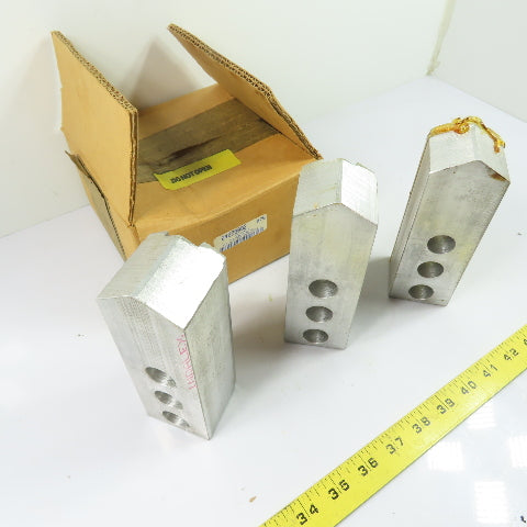 Abbott PH-1204-A Aluminum Serrated Lathe Chuck Jaws Set Of 3 6" x 2" x 2"