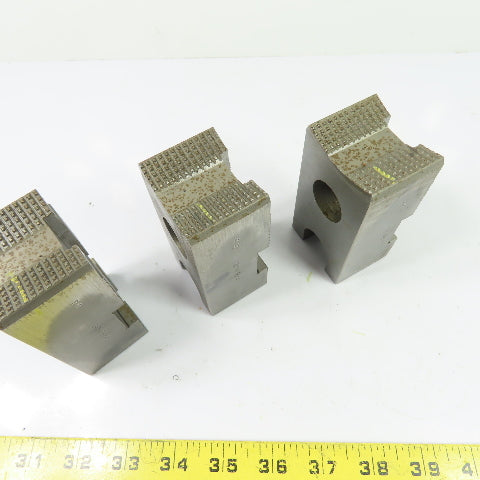 P-38109 Serrated Lathe Chuck Top Jaws 4" x 2" x 1-5/8" Set Of 3