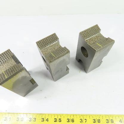 P-38109 Serrated Lathe Chuck Top Jaws 4" x 2" x 1-5/8" Set Of 3