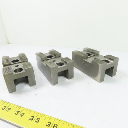 P-38109 Serrated Lathe Chuck Top Jaws 4" x 2" x 1-5/8" Set Of 3