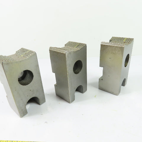 P-38109 Serrated Lathe Chuck Top Jaws 4" x 2" x 1-5/8" Set Of 3