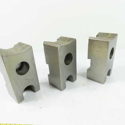 P-38109 Serrated Lathe Chuck Top Jaws 4" x 2" x 1-5/8" Set Of 3