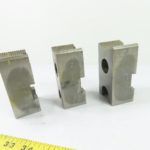 P-38109 Serrated Lathe Chuck Top Jaws 4" x 2" x 1-5/8" Set Of 3
