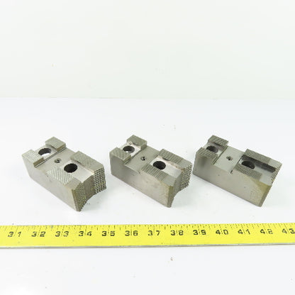 P-38109 Serrated Lathe Chuck Top Jaws 4" x 2" x 1-5/8" Set Of 3