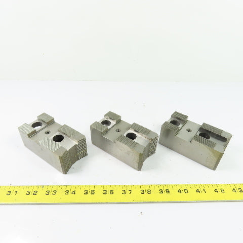 P-38109 Serrated Lathe Chuck Top Jaws 4" x 2" x 1-5/8" Set Of 3