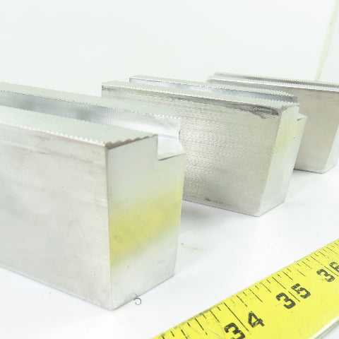 Aluminum Serrated Soft Chuck Jaws Set Of 3 4-1/2" x 2" x 2-1/2" H