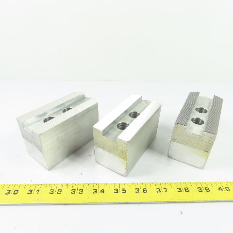 Aluminum Serrated Soft Chuck Jaws Set Of 3 4-1/2" x 2" x 2-1/2" H