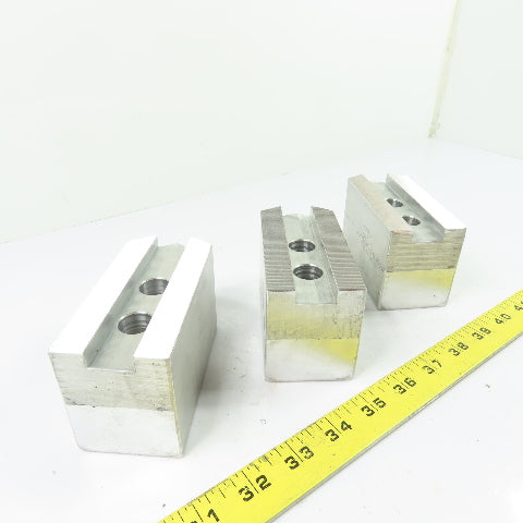 Aluminum Serrated Soft Chuck Jaws Set Of 3 4-1/2" x 2" x 2-1/2" H