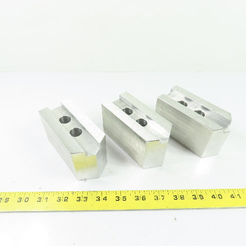 Aluminum Serrated Soft Chuck Jaws Set Of 3 4-1/2" x 2" x 2-1/2" H