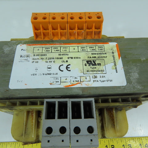 BLOCK 7.2238.10040 STE 630/x 630/2350VA Control Transformer 220-240V