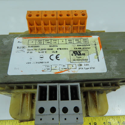 BLOCK 7.2238.10040 STE 630/x 630/2350VA Control Transformer 220-240V