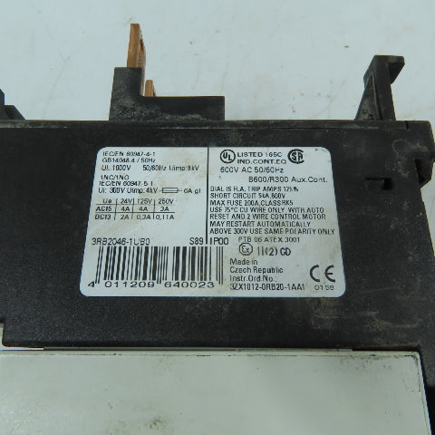 Siemens 3RB2046-1UB0 12.5-50A 3-Pole Solid State Overload Relay Class 10 600V