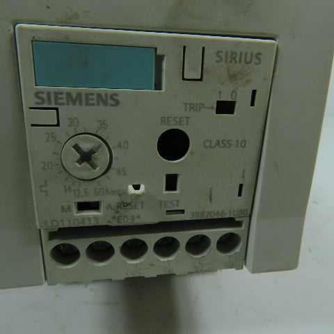 Siemens 3RB2046-1UB0 12.5-50A 3-Pole Solid State Overload Relay Class 10 600V