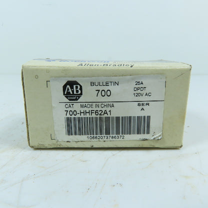 Allen-Bradley 700-HHF62A1 25A DPDT General Purpose Power Relay 120VAC