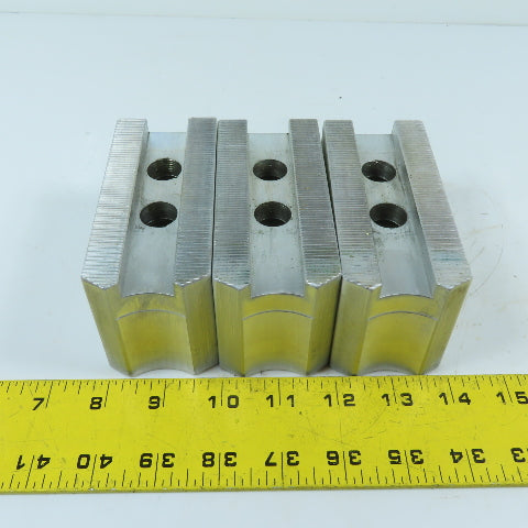Dillon APBI 12 Serrated Aluminum Lathe Chuck Soft Jaw Set 4-1/2" x 2" x 2-1/2"