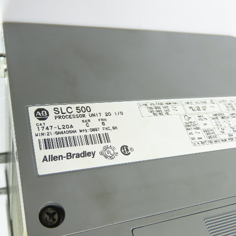 Allen-Bradley 1747-L20A 20 I/O Processor Unit Ser C FRN 6 w/ 1746-A2 2-Slot Rack