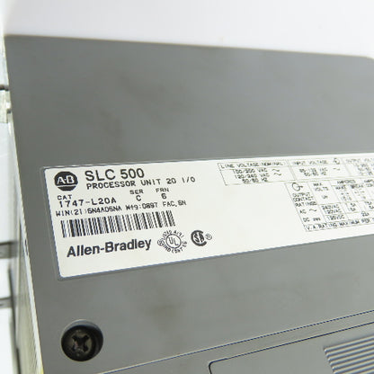 Allen-Bradley 1747-L20A 20 I/O Processor Unit Ser C FRN 6 w/ 1746-A2 2-Slot Rack