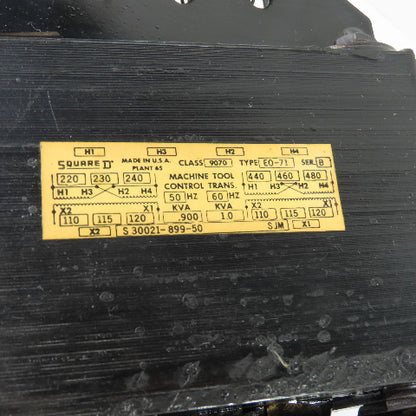 Square D 9070EO71D1 1KVA Control Transformer 240x480V Primary 120V Secondary