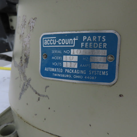 Accu-Count Model 10 Vibratory Parts Feeder Bowl 117V W/ Accu-Count Autobag