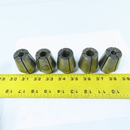 55165 3/8-1" Series ZZ Double Taper Collet 3/8, 7/16, 1/2, 9/16, 5/8" Lot Of 5