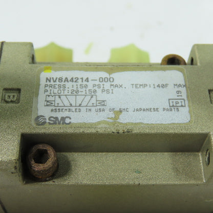 SMC NVSA4214-000 Directional Control Valve 150PSI Max