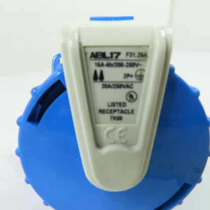 Altech ABL17-F31.25A 20A 2-Pole Pin & Sleeve Receptacle 250VAC NEW