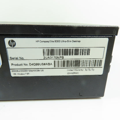 HP D4Q99US#ABA Compaq Elite 8300 Ultra-slim PC i3-3220 3.3GHz
