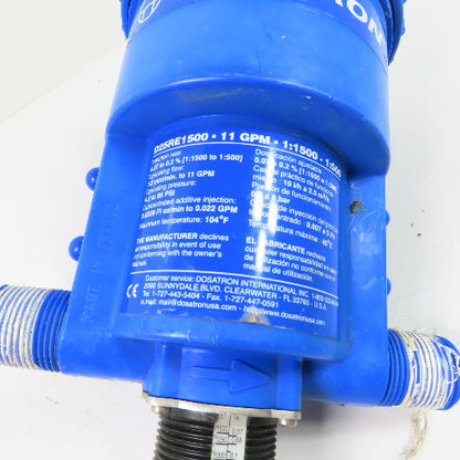 Dosatron D25RE1500 11GPM Water Dosing Injector Pump 1:1500-1:500
