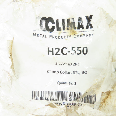Climax H2C-550 5-1/2" ID 2-Piece Clamp Shaft Collar Steel 6-3/4" OD x 7/8" Wide