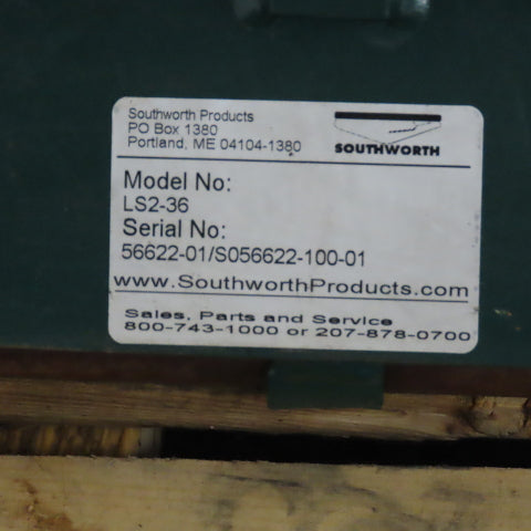 Southworth LS2-36 54" x 42" 2000LB Hydraulic Scissor Lift Table 115V 1PH 43" Max
