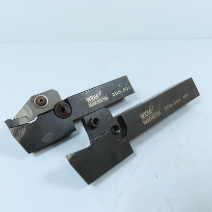 Widia Manchester 206-504 Indexable Grooving/Cut-Off Lathe Tool Holder Lot Of 2