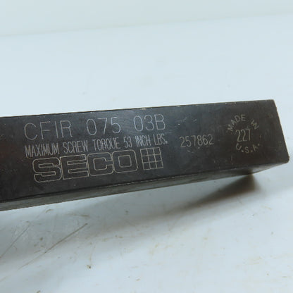 SECO CFIR 075 03B 3/4" Right-Hand Indexable Grooving/Cut-Off Lathe Tool Holder