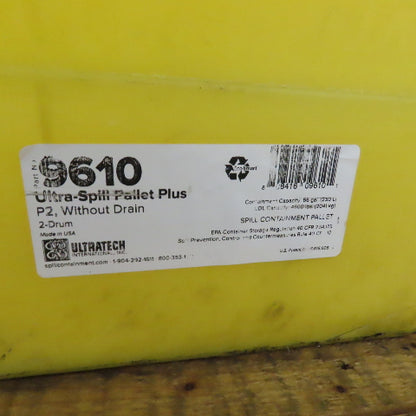 UltraTech 9610 2-Drum Polyethylene Secondary Spill Containment Pallet 66 Gal