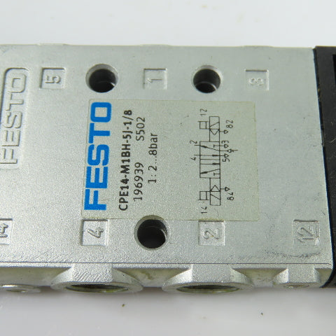 Festo 196939 CPE14-M1BH-5J-1/8 5/2-Way Solenoid Pneumatic Valve 24V DC