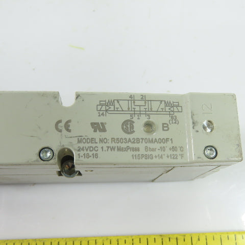 Numatics R503A2B70MA00F1 5/3 Solenoid Pneumatic Control Valve 24VDC