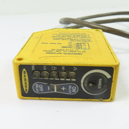 Banner Q60VR3LAF2000 Adjustable-Field Laser Sensor 24-250VAC